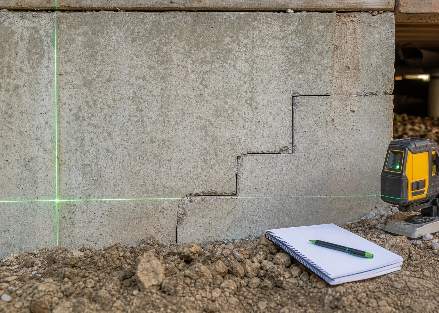 Careful foundation repair craftsmanship detail
